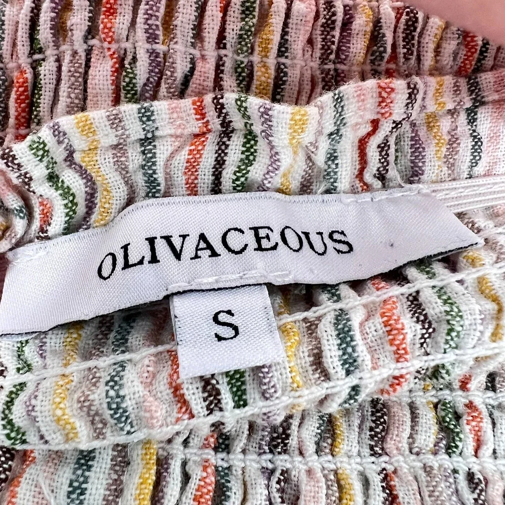 Olivaceous strapless smocked